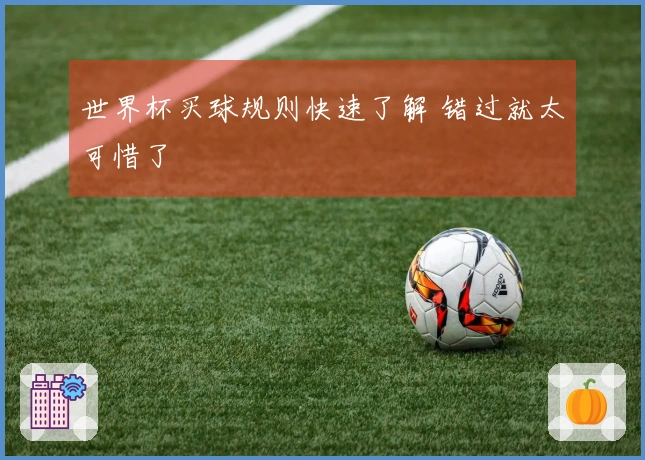 世界杯买球规则快速了解 错过就太可惜了